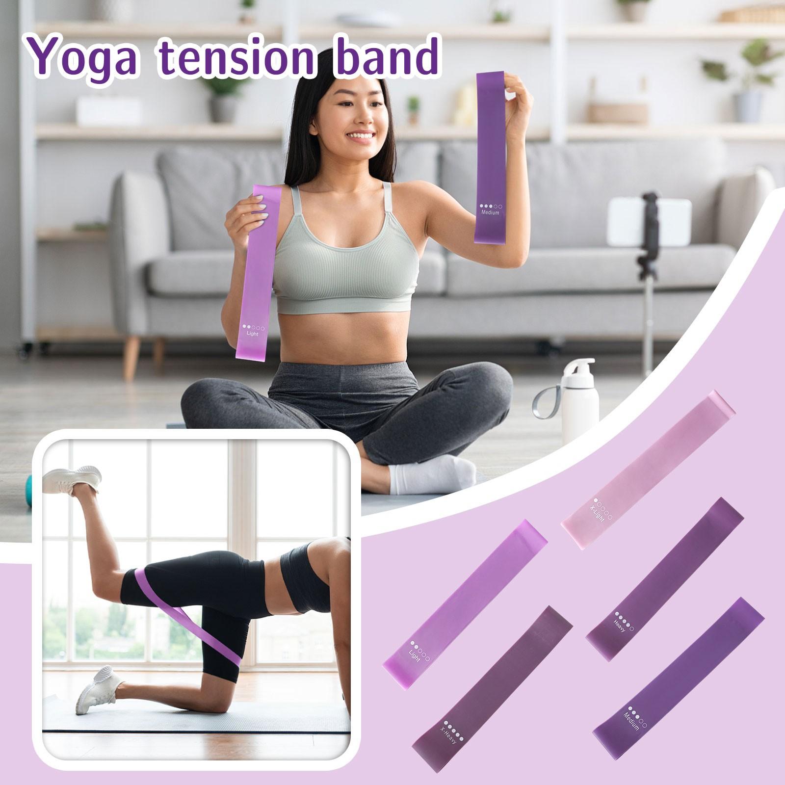 

Yoga Elastic Ring Purple Elastic Band 5 Pack Tpe Tension Band Beautiful Buttocks Resistance Band Resistance Ring One Size