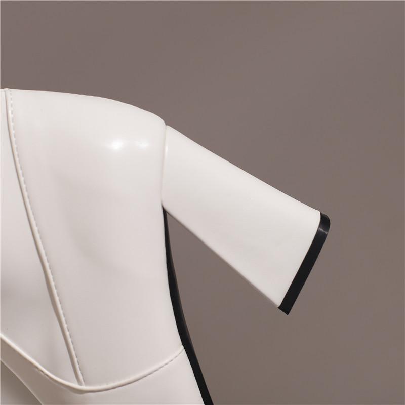 Women's High-heeled Boots Sexy European and American Style Pointed Thick Heel Solid Color Large Size Knee Elastic Boots