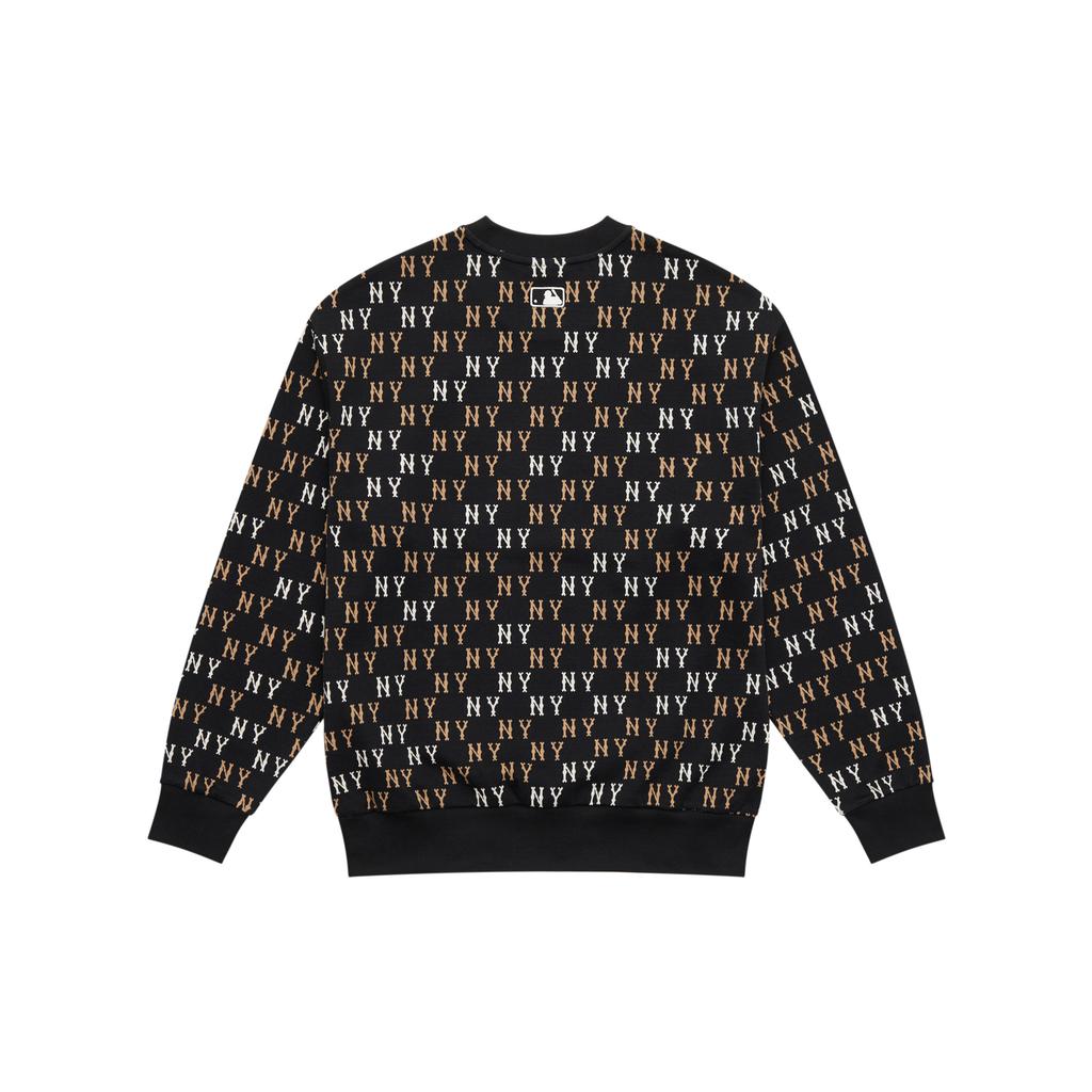 New MLB MONOGRAM Collection New York Yankees 24FW Crewneck Sweatshirt Unisex Black 3AMTM0344-50BKS