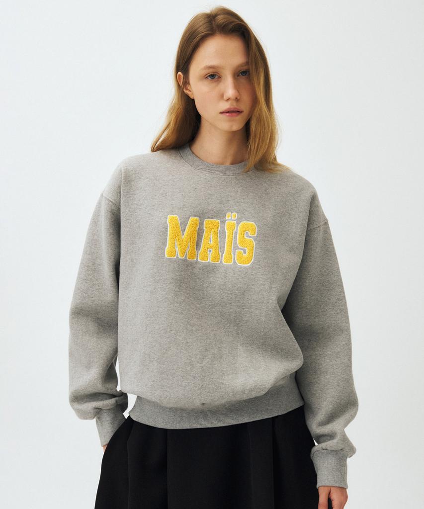 MAIS Mais Boucle Logo Sweat Shirt / Gray