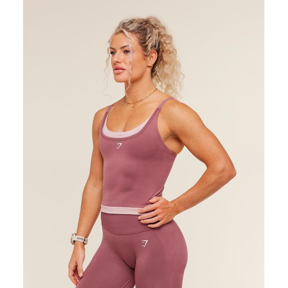 Gymshark Interval Seamless Midi Tank Reset Pink Light Pink B6b1j Kdhk