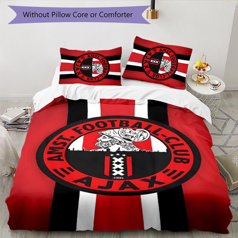 3pcs Ajax FC Design Cover Set - HD Printed Bedding with 1 Cover and 2 Pillowcases - Perfect for Home and Dorm Decor