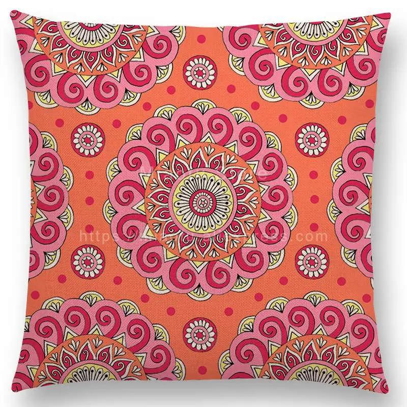 Neuheiten Boho Bunt Sonnenaufgang Regenbogen Diamantblumen Blüte Paisley Blumenmuster Mandalas Drucke Kissenbezug Kissen