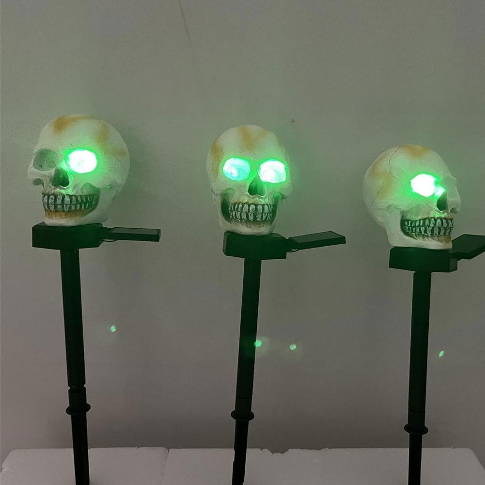 Halloween Geisterhafte Lichter Leuchtender Totenkopf Horror Ornament Garten Solar Totenkopf Licht