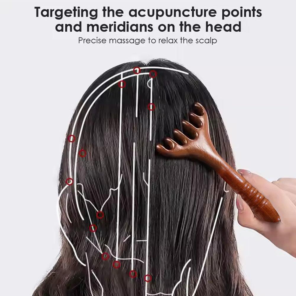 Six-Claw Sandalwood Head Massage Comb Tool Scalp Massage Five Claws Scratch Head Point Scraping Sha Scratch Head Antlers