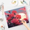 RUOPOTY Ramă Diy Pictură cu numere Kit Moon Rose Poza Desen Colorat după numere Artizanat pentru decorarea casei