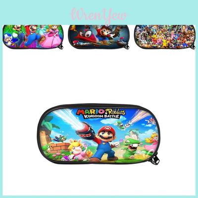 Super Mario Bros Pencil Case For Students Nylon Storage Bag Large Capacity Organizer