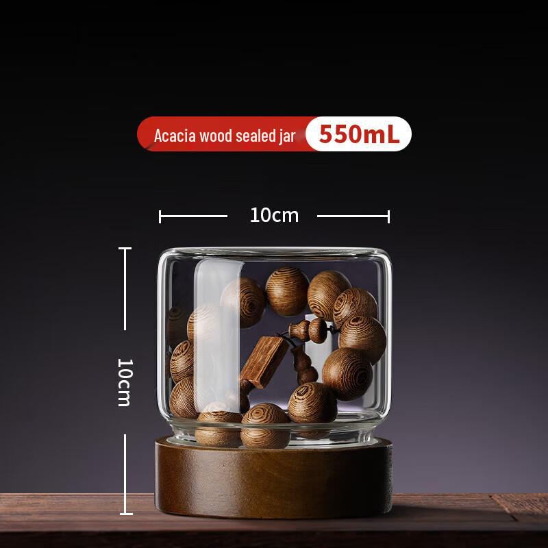 Glass Display and Storage Jar with Acacia Wood Lid