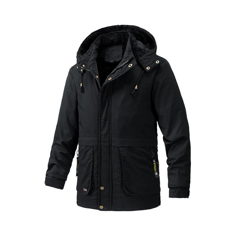 

Новое мужское зимнее хлопковое пальто, мужское с капюшоном и большим меховым воротником из бархата, пальто средней длины из чистого хлопка с потертым хлопком 4XL