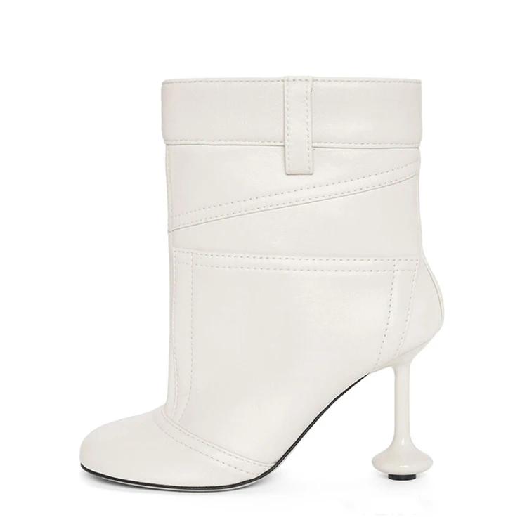 Móda Jaro Podzim Nové Nepravidelný Podpatek Okraj Džínové Sukně Kotníkové Boty Evropský Americký Dámský Šitý Vysoký Podpatek Módní Krátké Boty