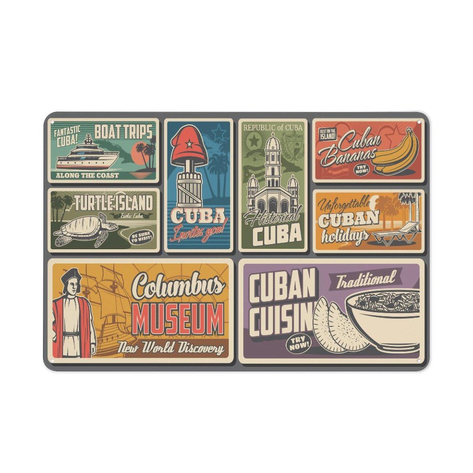 

One Pack Horizontal Vintage Tin Metal Wall Plate 2030cm 3040cm Retro Style Decor For Home Bar Garage Cafe Kitchen Living Room Use 20*30CM