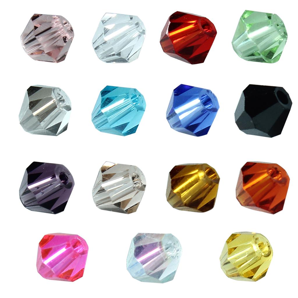 15/24Grids 4mm Multicolor Crystal Beads Bicone Shaped Faceted Loose Glass Beads For Jewelry Making Bracelet Necklace DIY Earring