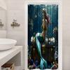 Rideau de douche Sirène Coffre au trésor sous-marin Décor Océan Fantastique Art Sirène Dorée Ensemble de rideaux de bain étanches Maison