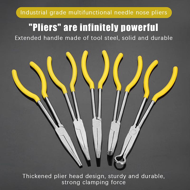 Premium Long Reach Spark Plug Pliers - Secure Ring Nose Design, Non-Slip Handles, Engine Maintenance Tool Efficient