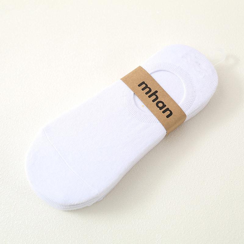 5 Pairs Women's Socks Soft Cotton Breathable Ankle Short Socks Spring Summer Solid Color White Black Anti-slip Boat Sock For Men