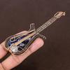 Natürlicher Sodalith Edelstein Handgefertigter Kupferdraht Wickel Gitarrenanhänger 4,53" D0V15