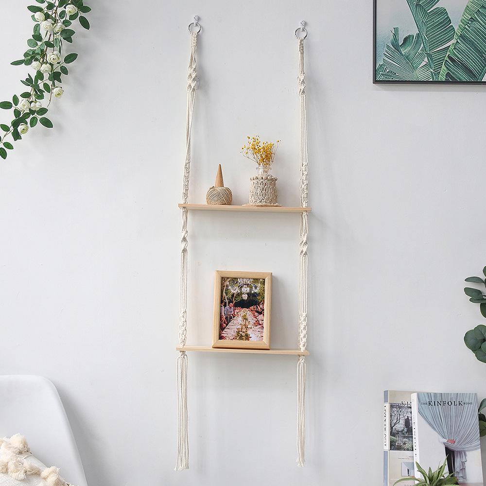 Bohemian Hand-Woven Tapestry Wall Shelf & Flower Pot Rack
