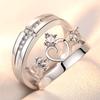 2pcs Couple 925 Sterling Silver Rings Sparkly Zircon for Women and Men Superior Luxury Wedding Jewelry Anniversary Gift