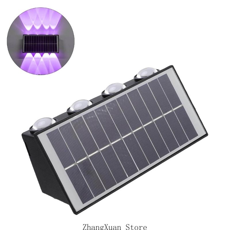 3XUF LED Wall Washer Adjustable Color Setings Solar Deck Lighting Waterproof Perfect for Outdoor Use Garden and Pool Areas
