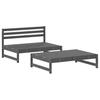 2 Piece Garden Lounge Set with Cushions Gray Solid Wood