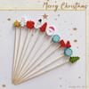 100PCS Disposable Bamboo Flamingo Stick Cake Fruit Food Toothpicks Hawaii Party Decoration Summer Beach Wedding Party Decoration