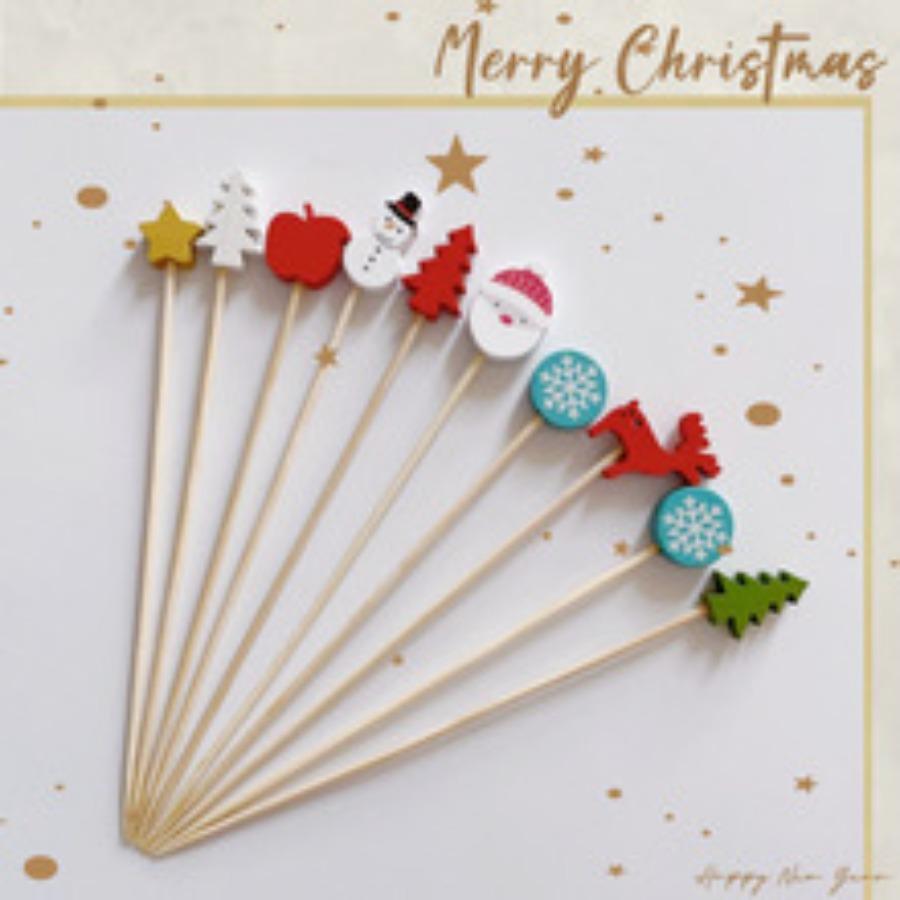 100PCS Disposable Bamboo Flamingo Stick Cake Fruit Food Toothpicks Hawaii Party Decoration Summer Beach Wedding Party Decoration