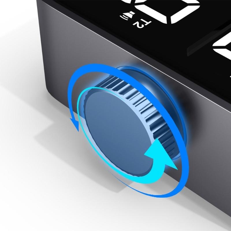 USB Charging Digital Timer With Double Screen LED Display Countdown Magnetic Back Adjustable Volumes For Cooking Workouts