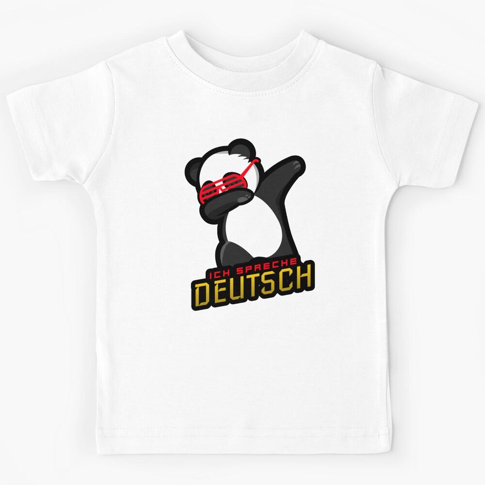 Ich spreche Deutsch I speak German Cute Dabbing Panda Kids T-Shirt 140