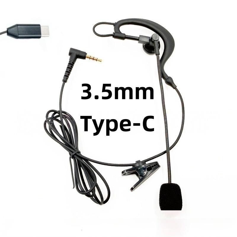 1 Stück Ohrbügel-Schiedsrichter-Ohrhörer 3,5-mm-/Typ-C-Schnittstelle für V6 Pro+ Motorradhelm Bluetooth-Interkom