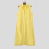 INCERUN Men Satnd Neck Sleeveless Open Front Decorative Buttons Casual Long Cardigan