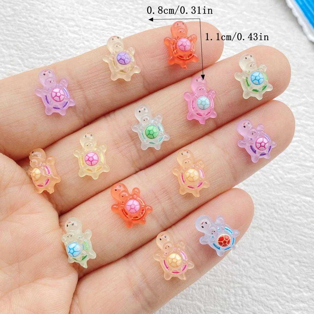 100 Colored Mini Parent-Child Turtle Jewelry - For Diy Nail Art Scrapbook Wedding Earrings And Jewelry Crafts