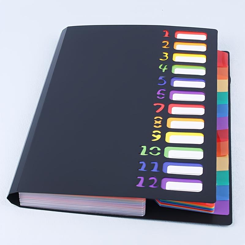 A4 Rainbow Data Organizer File Folder Organizer File Folder Organizer Large Capacity Korean Style Simple Office Supplies чёрный