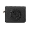 Blondie Interlocking Double G Fastening Leather Card Holder Women Card Holder Black 760317-AACP7-1000