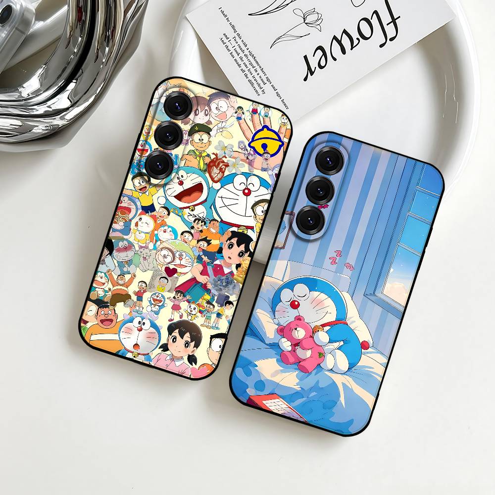 Anime D-DoraemonS-M Phone Case Silicon Phone Case For Samsung S24, S25 S22,S30,Note20,Lite,Ultra,Shockproof, Black,Case