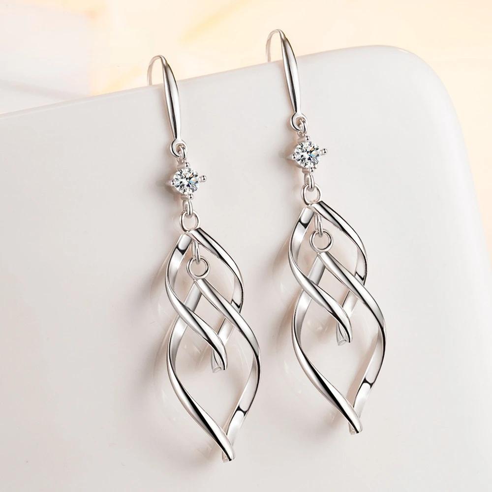 Damen Modeschmuck Hochwertige Kristall Zirkon Hohl Übertrieben Lange Quaste Hakenohrringe