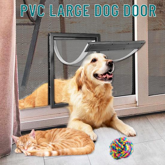 XL Hundeklappe, Kunststoff Hundeklappe, Extremwetter Hundeklappe, Riesige Hundeklappe für Große und Extra Große Hunde, Magnetische Position Große Hundeklappe
