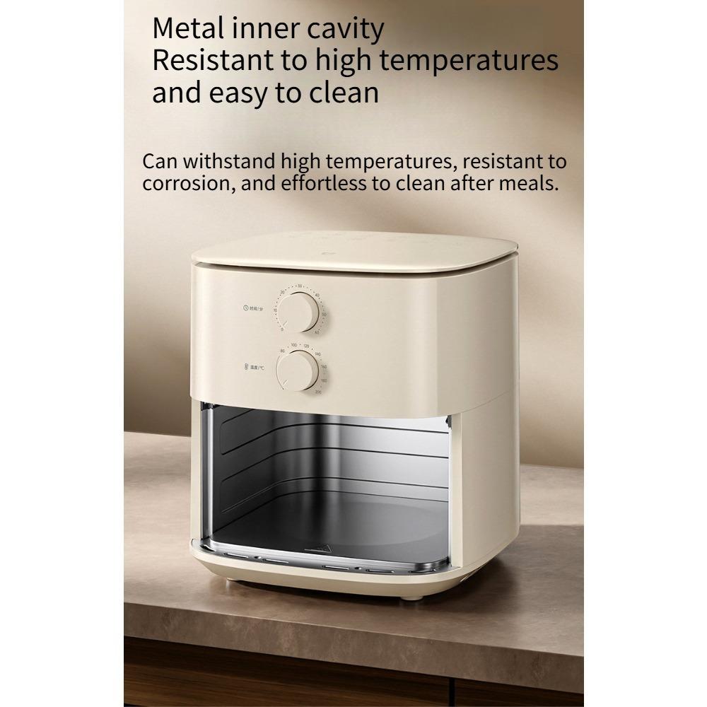 Mijia Air Fryer 5L, No Turn Over Cooking, 6.2" Clear View Window, High Temp Resistant Metal Liner, Multi-Function Air Fryer for Home