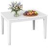 Side Table 70 X 53cm Weatherproof Garden Table Made of Plastic, Rectangular, Balcony Table, 35kg Load Capacity, Cream White