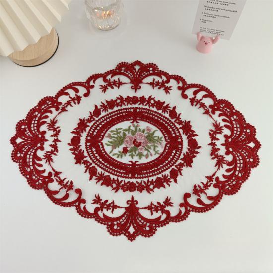 Vintage Floral Lace Tablecloth Handwoven Hollowed-Out Design For Elegant Home & Living Room Decor Perfect For Coffee Tables Coffee Tablecloth