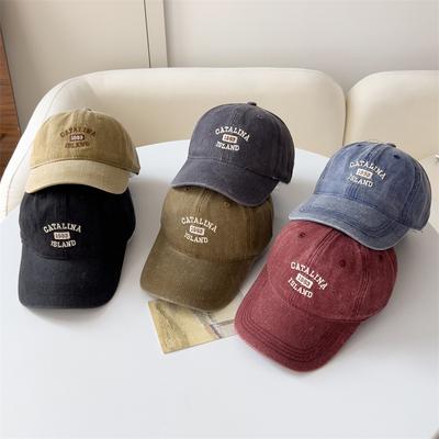 Korean Version of Letter Embroidery Fashionable New Style Simple Baseball Hat for Women Showing Face Small Big Head Dog Tail Sun Hat Sports Style
