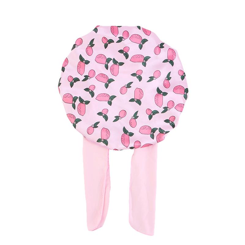 Szeroka opaska drukowana dla dzieci Czapka prysznicowa Jedwabna czapka Kręcone włosy Chłopiec Dziewczynki Regulowana Czapka do spania na noc Opaska na głowę z kokardą dla niemowląt