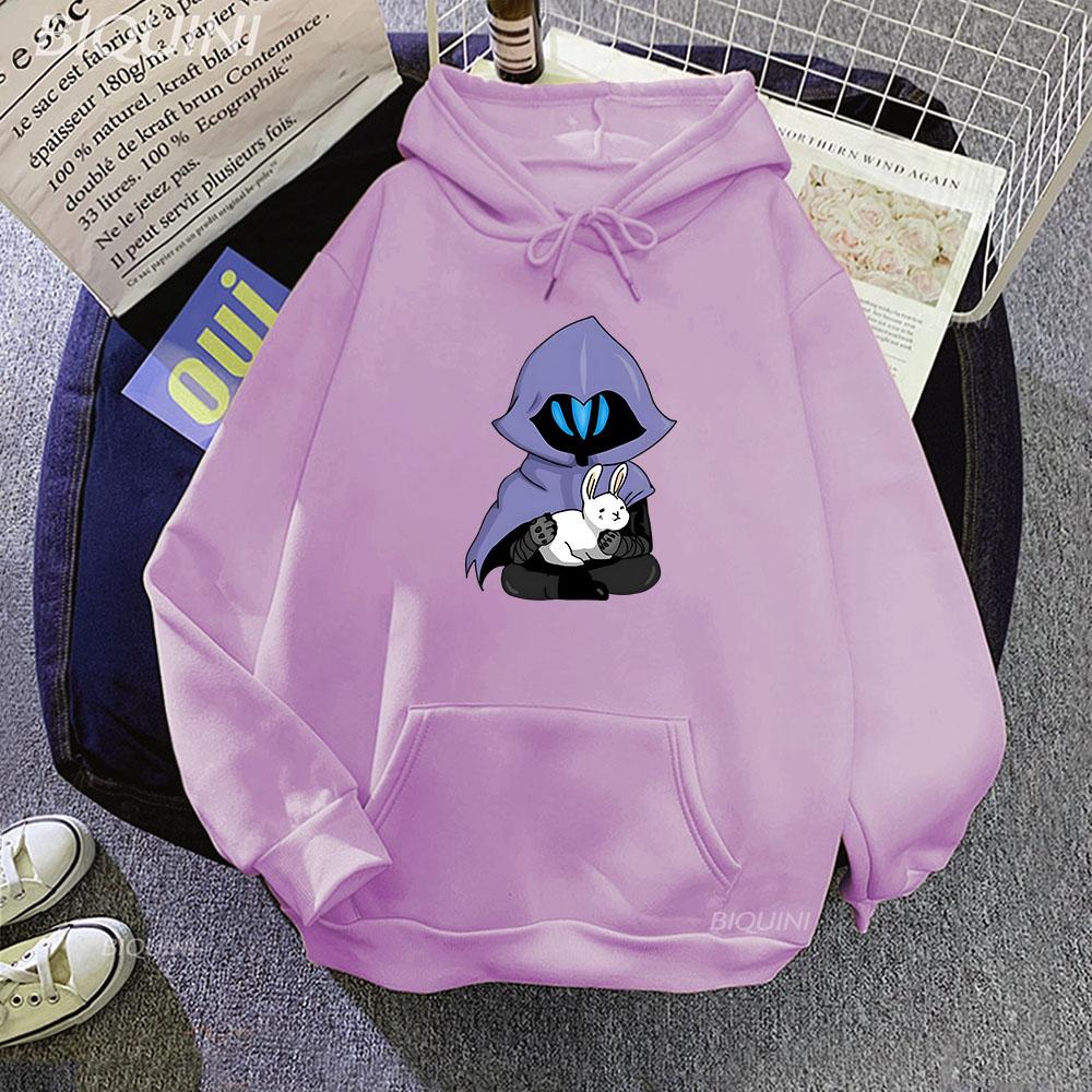 Omen VALORANT Hoodie Men Sweatshirt Vintage HIP HOP Clothes for Teens Students Harajuku Lounge Wear Cartoon Printed Velvet Anime