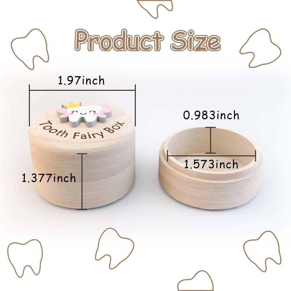Primary Teeth Wood Baby Tooth Box Fetal Hair Umbilical Cord Preservation Tooth Fairy Box  Kids