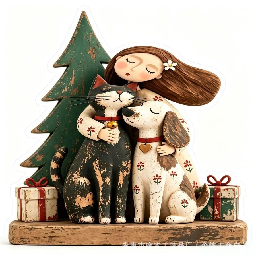 The Little Prince Fox Wooden Flat Decorative Item Fairytale Home Decor Christmas Craft Desktop Ornament