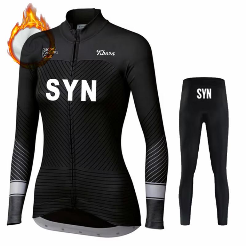 2026 Winter Warm Cycling Clothing Set Women Winter Bicicleta Set Outdoor Thermal Fleece Road Bike Shirt MTB Jersey Bicycle Uniform Ciclismo