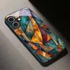 Chromatic Fragments Black Glass Phone Case For iPhone 17 Air 16 E 15 Plus 14 Pro Max 13 12 Mini 11 5 6 7 8 Plus XR X Back Cover