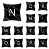 Buchstabe Marmor Textur Druck Kissenbezug Nordisch Schlicht Zimmer Heimdekoration Büro Sitz Wohnzimmer Sofa Kissenbezug