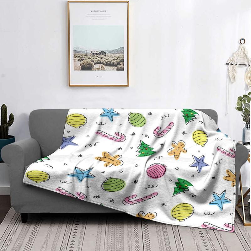 Home Decoration Plush Throw Sofa Blanket Bedspread Bed Fluffy Soft Blankets Decor Plaid Modern Halloween Merry Christmas Winter