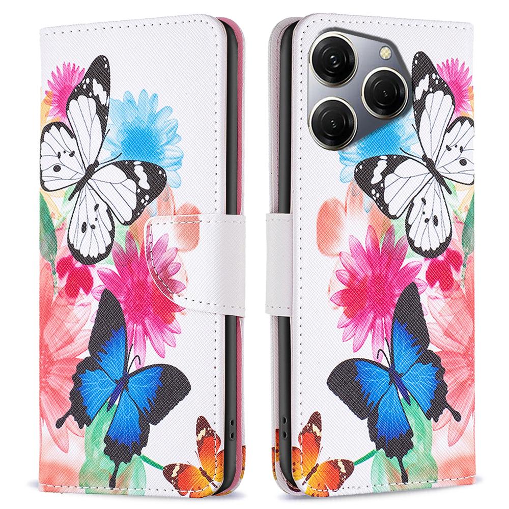 For TECNO Spark 20 Pro Case Wallet with Card Holder Pattern PU Leather Phone Cover