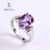 Prosty kształt gruszki srebrny pierścionek gruszka 8*12mm naturalny ametyst kamień fine jewelry 925 sterling silver dla kobiet żona prezent dla mamy